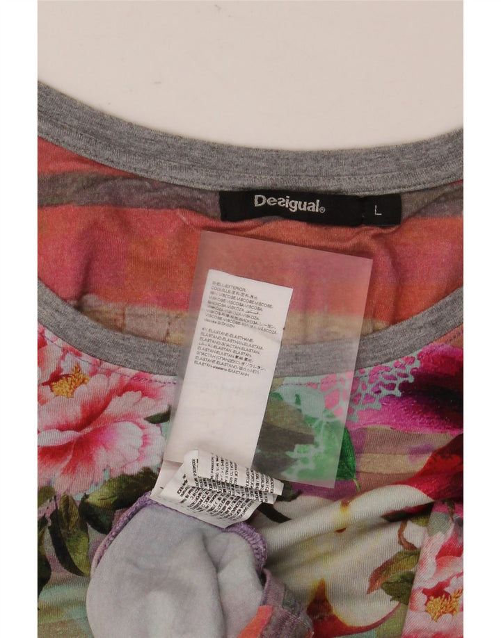 Desigual Womens Regular Blouse Top UK 16 Large Multicoloured Floral Viscose