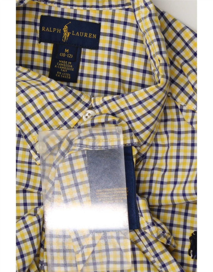Ralph Lauren Boys Shirt 10-11 Years Medium Yellow Check Cotton