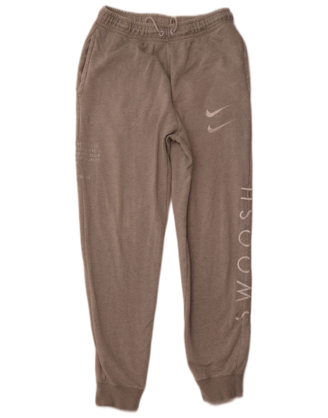 NIKE Womens Graphic Tracksuit Trousers Joggers UK 10 Small  Grey Cotton