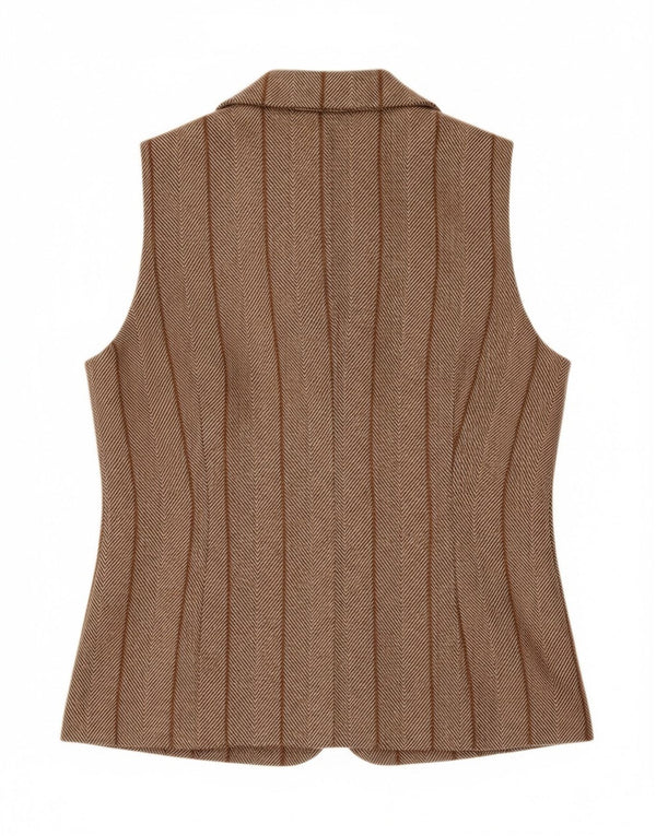 Oliver Womens Waistcoat IT 44 Medium Brown Herringbone Wool