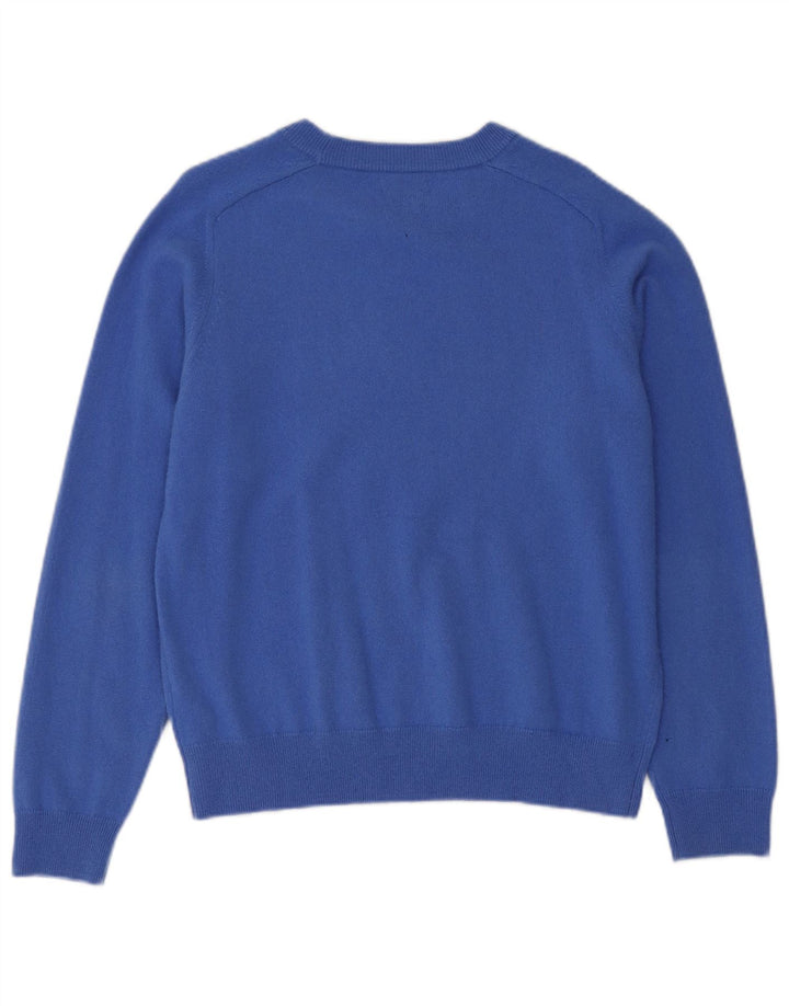 Massimo Dutti Mens Crew Neck Jumper Sweater XL Blue Wool