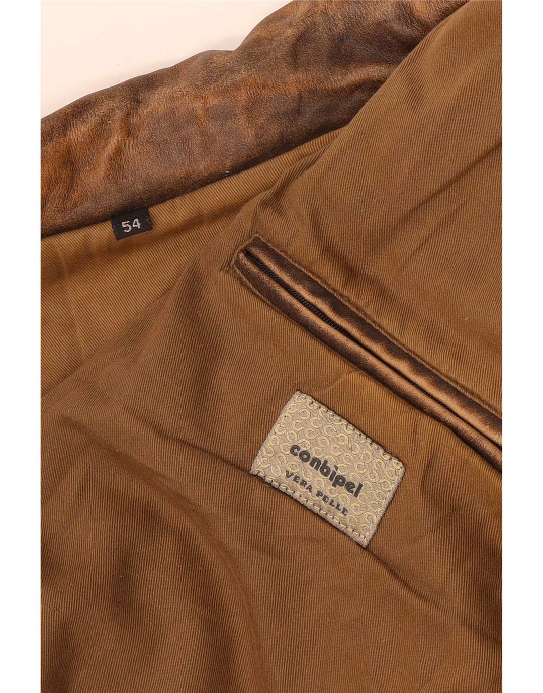 Conbipel Mens Leather Jacket IT 54 XL Brown