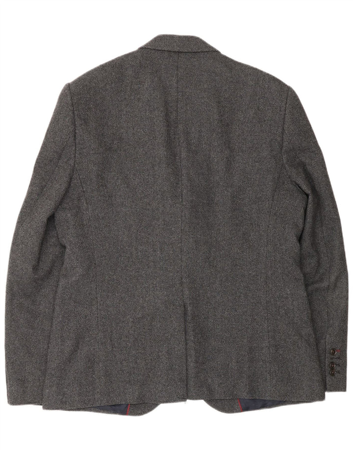 Jack Wills Mens 2 Button Blazer Jacket UK 42 XL Grey Wool