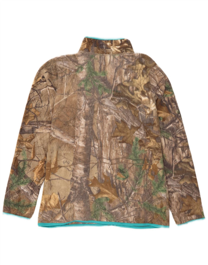 REALTREE Womens Fleece Jacket US 4/6 Small Brown Colourblock