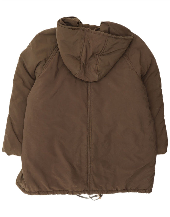 Max & Co. Womens Hooded Oversized Padded Coat UK 16 Large Brown Polyester