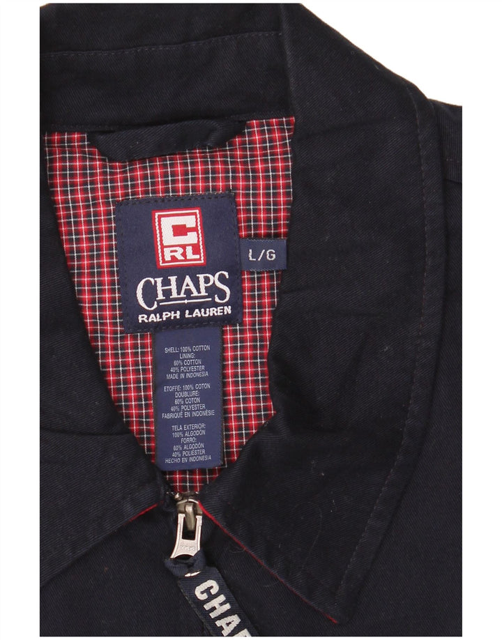 Chaps Mens Bomber Jacket UK 40 Large Navy Blue Cotton