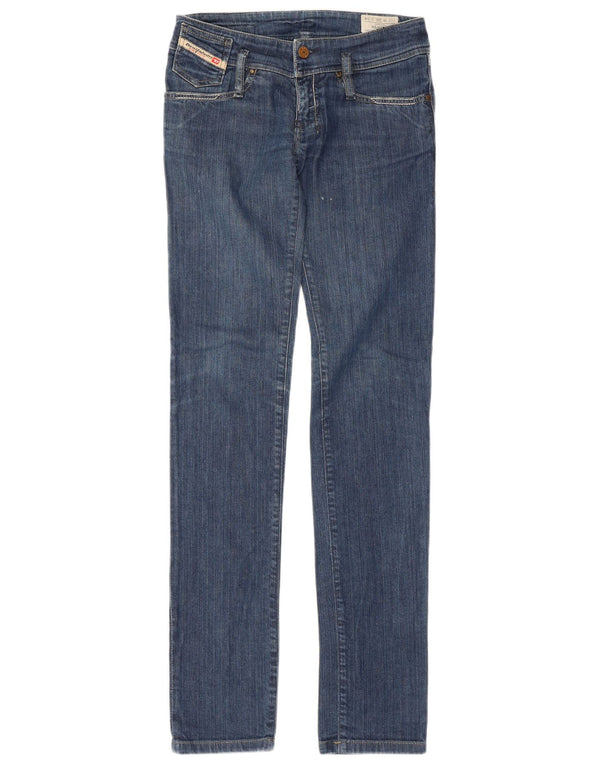 Diesel Womens Matic Low Waist Slim Straight Jeans W26 L34 Blue Cotton
