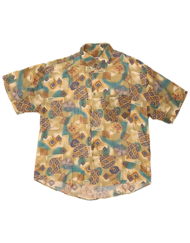 Basic Mens Short Sleeve Shirt XL Multicoloured Geometric