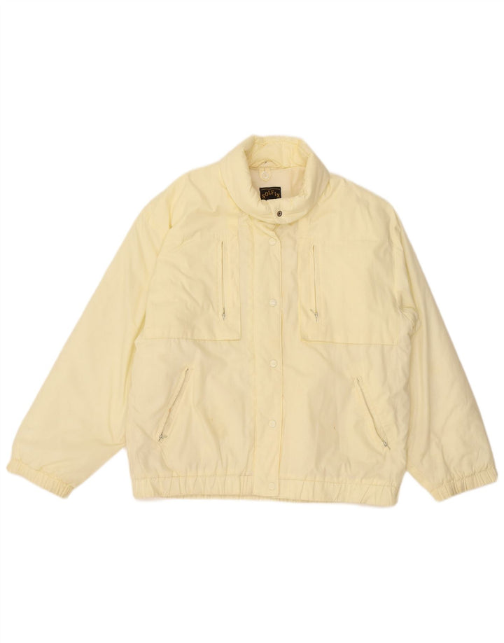 VINTAGE Womens Padded Jacket UK 18 XL Off White Polyester