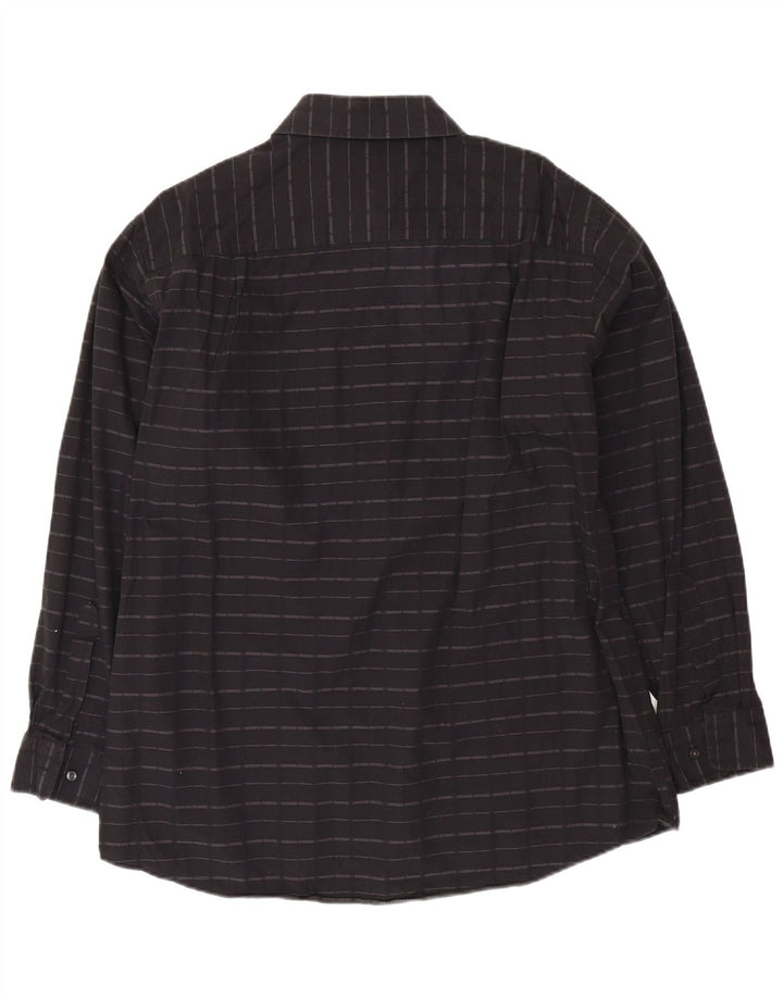 CALVIN KLEIN Mens Shirt Size 17 XL Black Striped Cotton