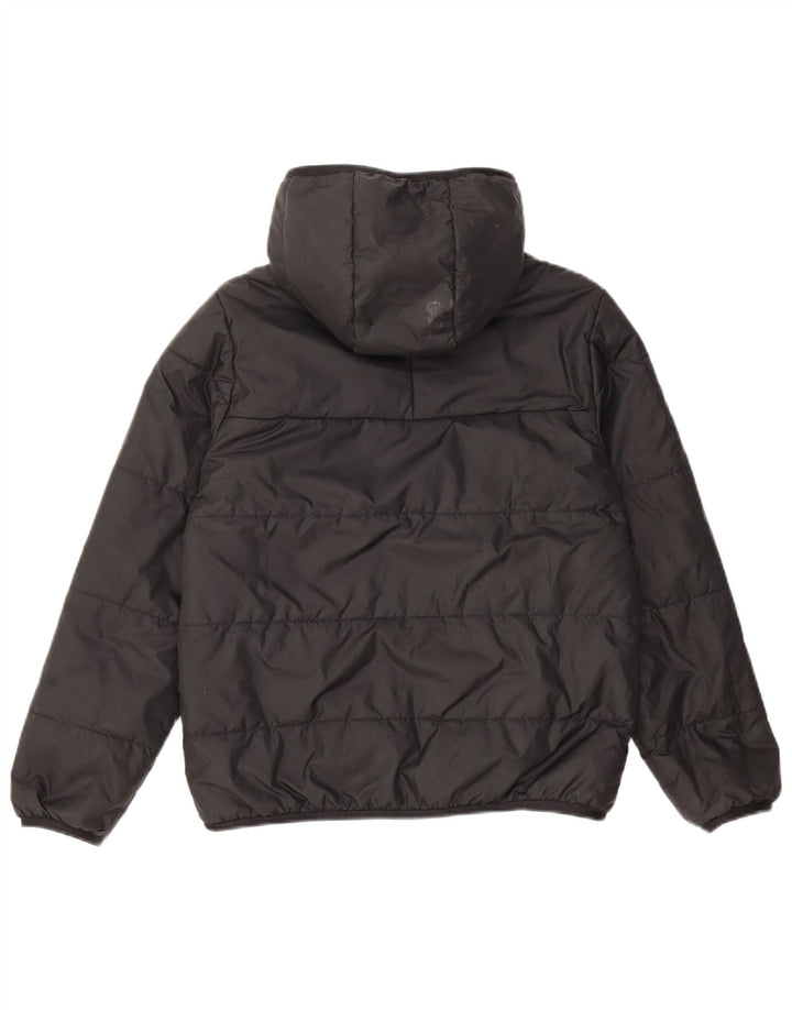 Adidas Boys Hooded Padded Jacket 11-12 Years Black Polyester