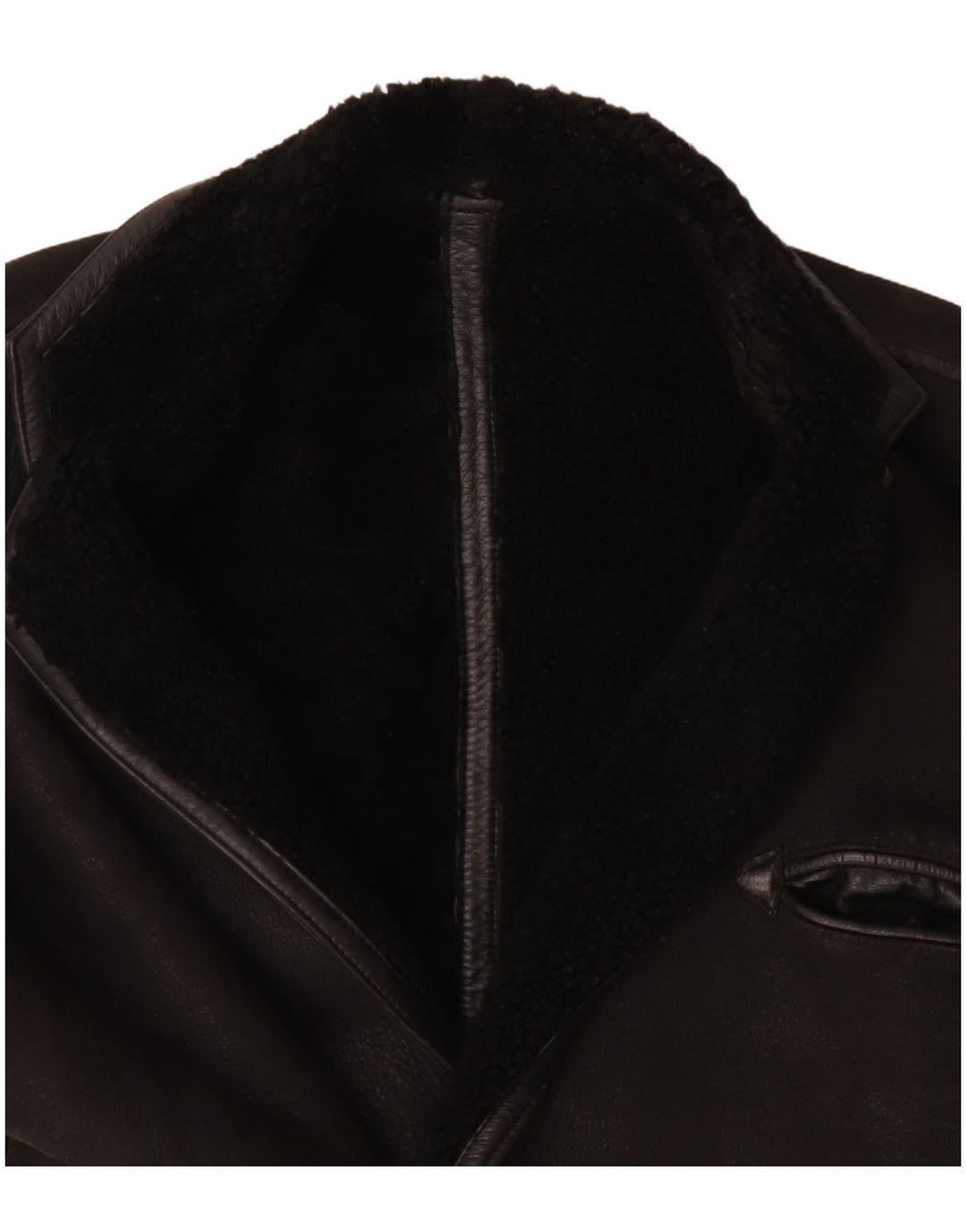 Vintage Mens Shearling Jacket UK 40 Large Black