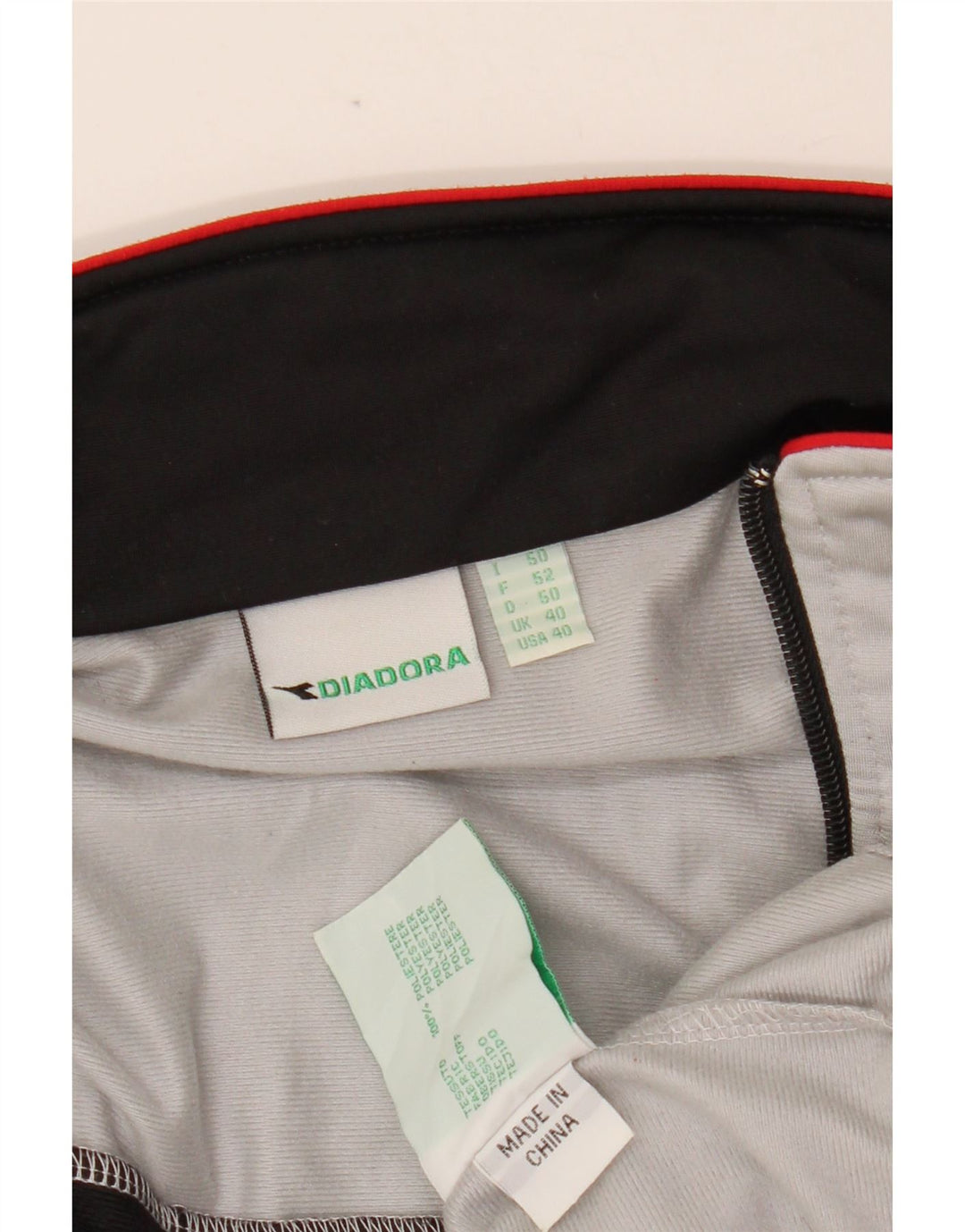 DIADORA Mens Tracksuit Top Jacket UK 40 Medium Grey Polyester