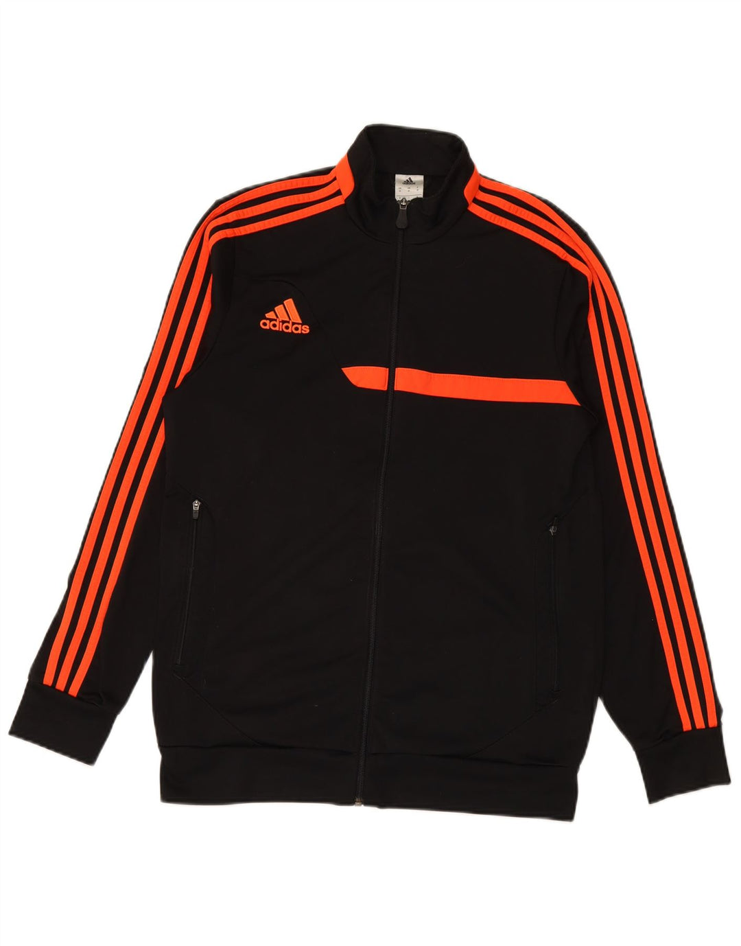 ADIDAS Mens Tracksuit Top Jacket Medium Black Colourblock Polyester