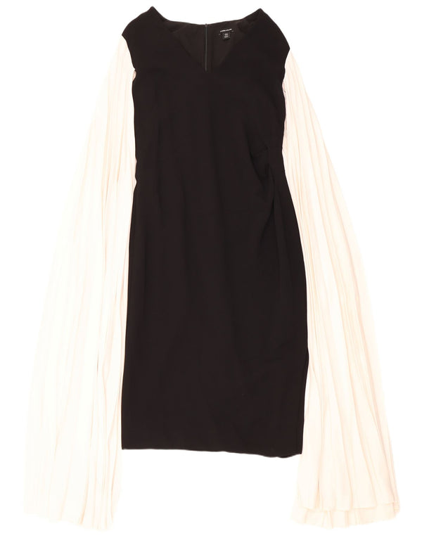 Karen Millen Womens Sheath Dress UK 14 Large Black Colourblock Viscose