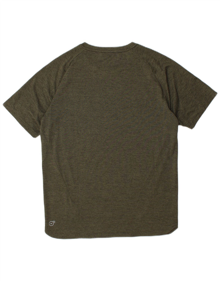 Puma Mens Graphic T-Shirt Top Small Khaki Polyester