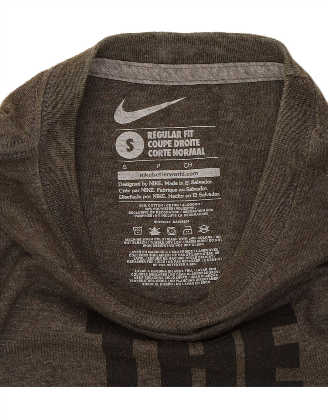 NIKE Mens Regular Fit Graphic T-Shirt Top Small Grey Cotton Vintage Nike and Second-Hand Nike from Messina Hembry 