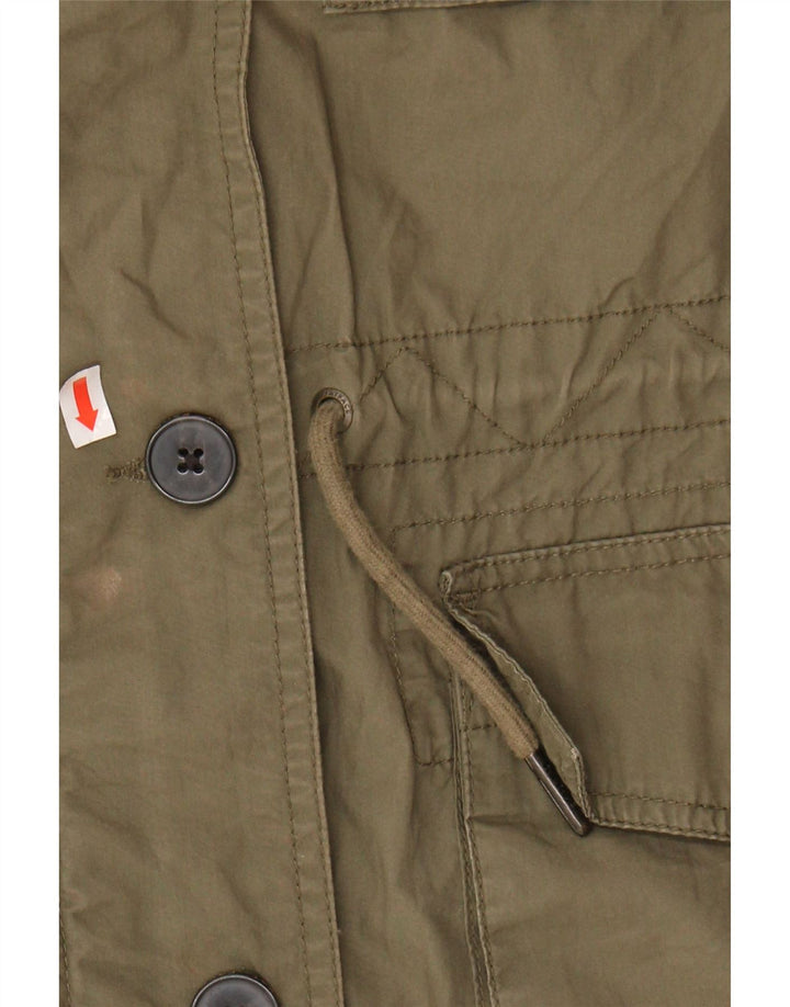 FAT FACE Womens Utility Jacket UK 10 Small Khaki Cotton