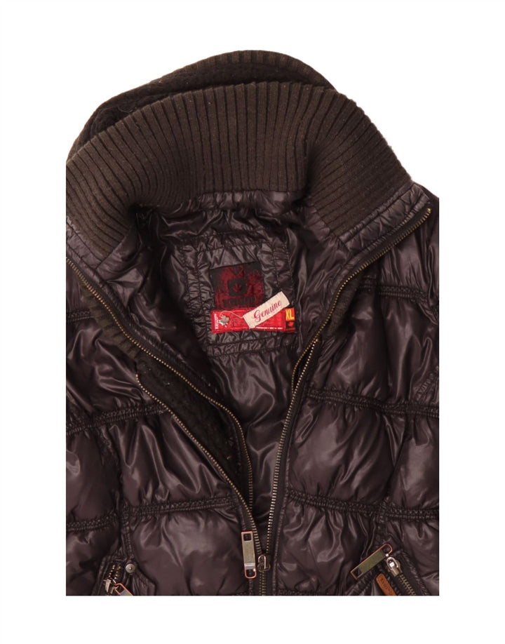 KHUJO Womens Hooded Padded Jacket UK 18 XL Navy Blue