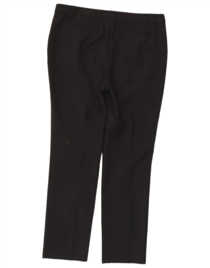 REISS Womens Slim Suit Trousers UK 14 Large W33 L27 Black Cotton