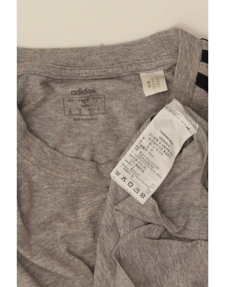 Adidas Mens T-Shirt Top Small Grey Cotton