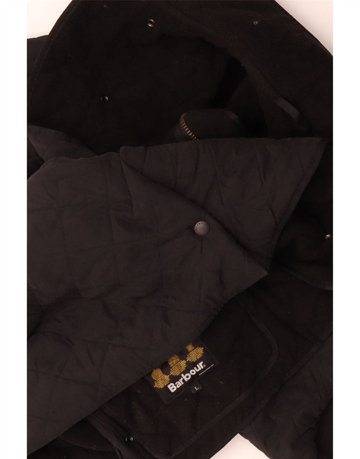 BARBOUR Mens Quilted Jacket UK 40 Large Black