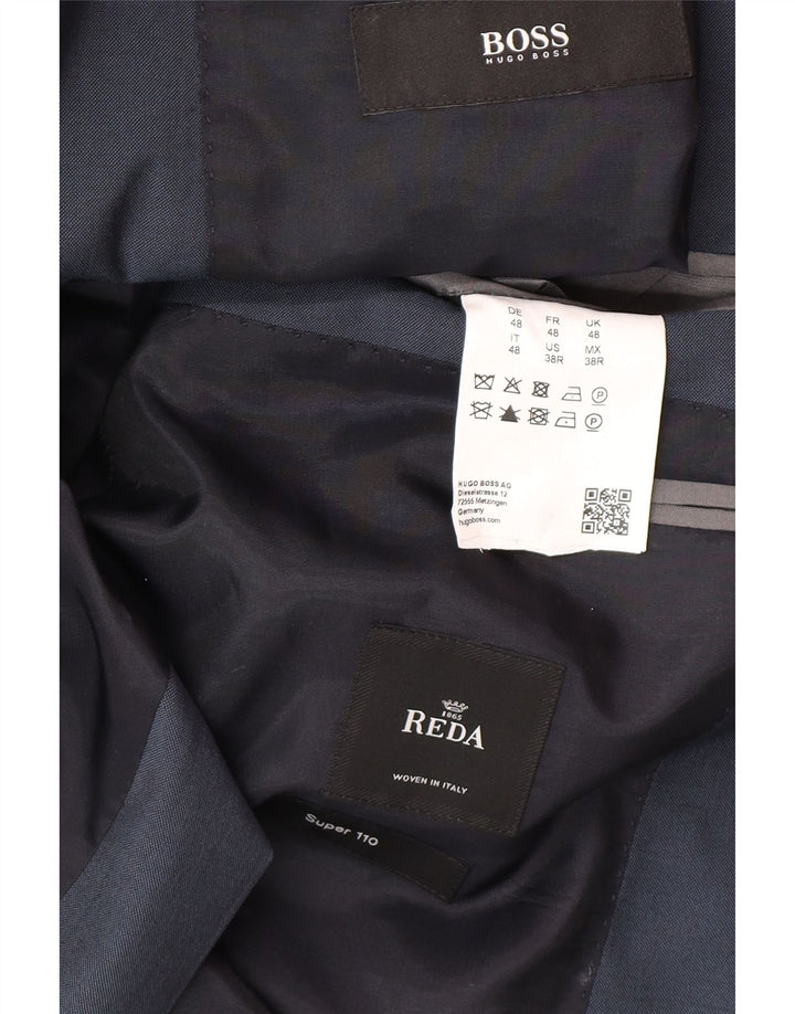 Hugo Boss Mens 2 Button Blazer Jacket IT 48 Medium Navy Blue Wool