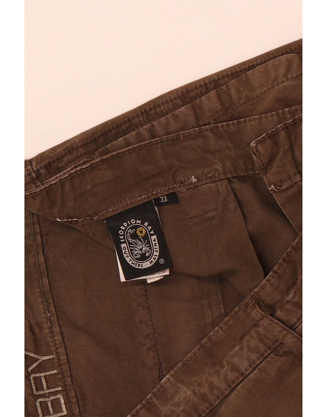 Scorpion Bay Mens Regular Chino Shorts W33 Medium Brown Cotton