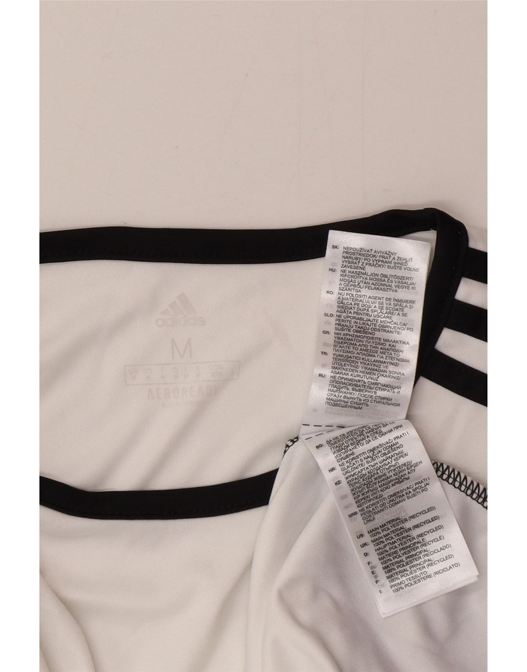Adidas Mens Aeroready T-Shirt Top Medium White Colourblock Polyester