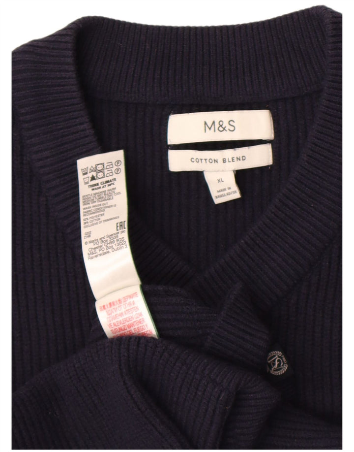 Marks & Spencer Mens Vest Tank Top XL Navy Blue Polyester