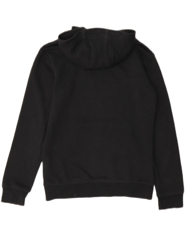 Adidas Boys Graphic Hoodie Jumper 11-12 Years Black Cotton