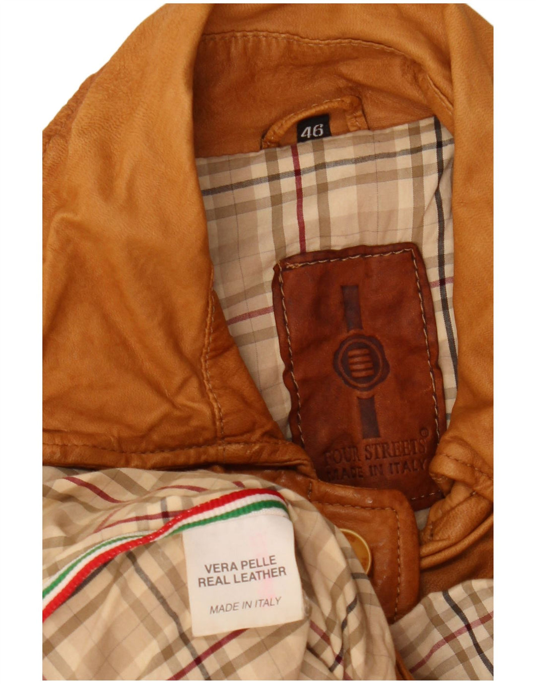 Vintage Womens Leather Jacket IT 46 Large Brown Leather