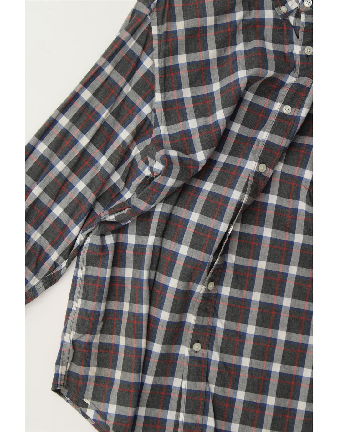 J. CREW Mens Shirt Large Grey Check Cotton Vintage J. Crew and Second-Hand J. Crew from Messina Hembry 