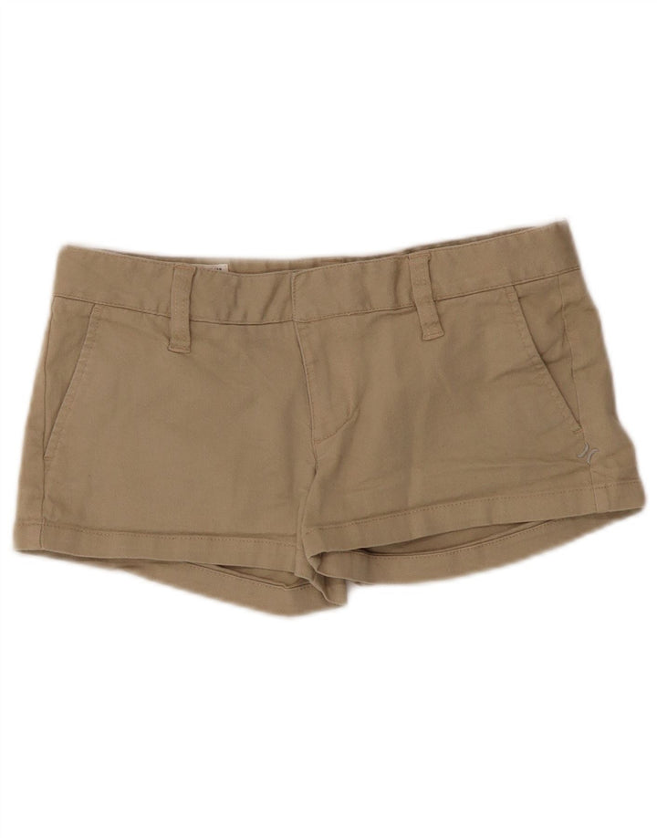 Hurley Womens Hot Pants US 3 Small W30 Beige Cotton