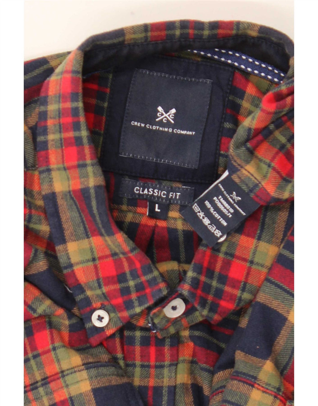 Crew Clothing Mens Classic Fit Flannel Shirt Large Multicoloured Check