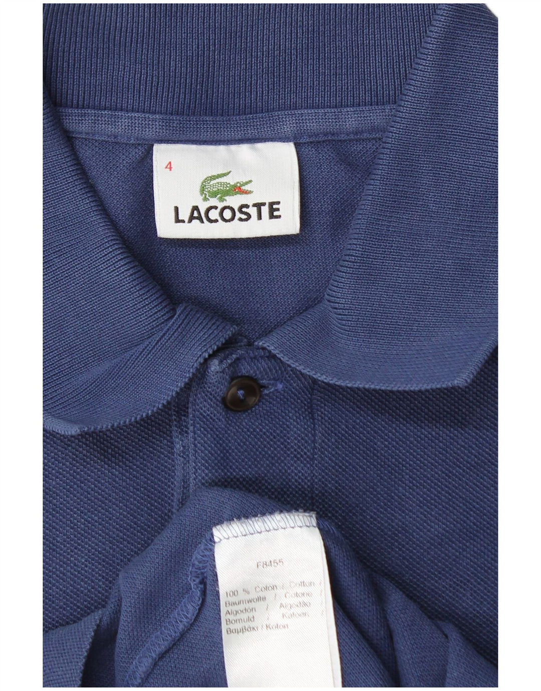 LACOSTE Mens Polo Shirt Size 4 Medium Navy Blue Cotton