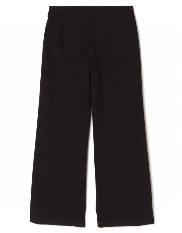 Marks & Spencer Womens Wide Leg Casual Trousers UK 16 Large W36 L28 Black