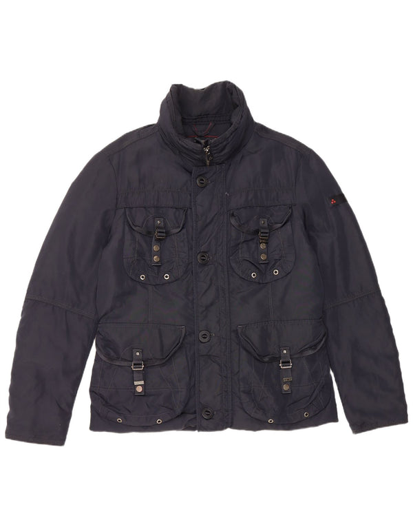 PEUTEREY Mens Utility Jacket UK 38 Medium Navy Blue Polyamide