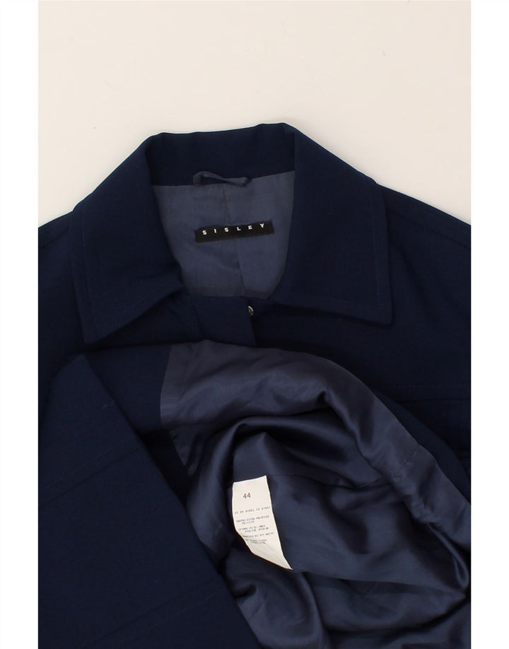 SISLEY Womens Blazer Jacket IT 44 Medium Navy Blue Polyester | Vintage Sisley | Thrift | Second-Hand Sisley | Used Clothing | Messina Hembry 