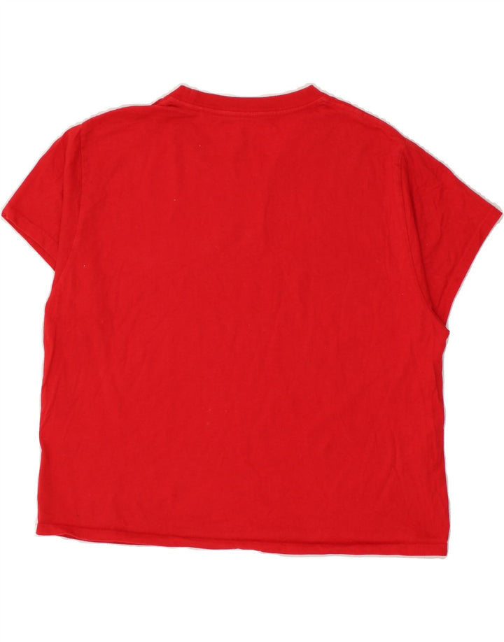 LEVI'S Womens T-Shirt Top UK 14 Medium Red Cotton Vintage Levi's and Second-Hand Levi's from Messina Hembry 