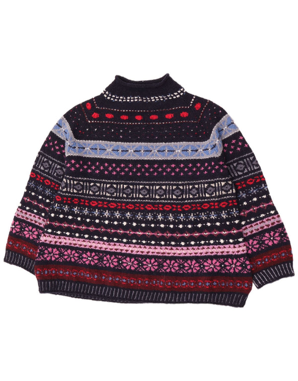 Vintage Womens Turtle Neck Jumper Sweater UK 18 XL Multicoloured Retro