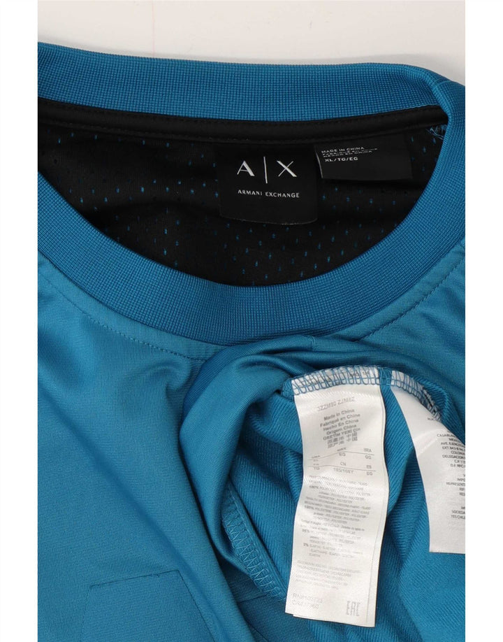 Armani Mens Graphic Sweatshirt Jumper XL Blue Polyester