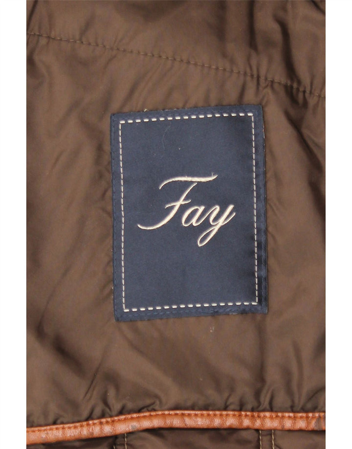 Fay Womens Padded Coat UK 10 Small Black Striped
