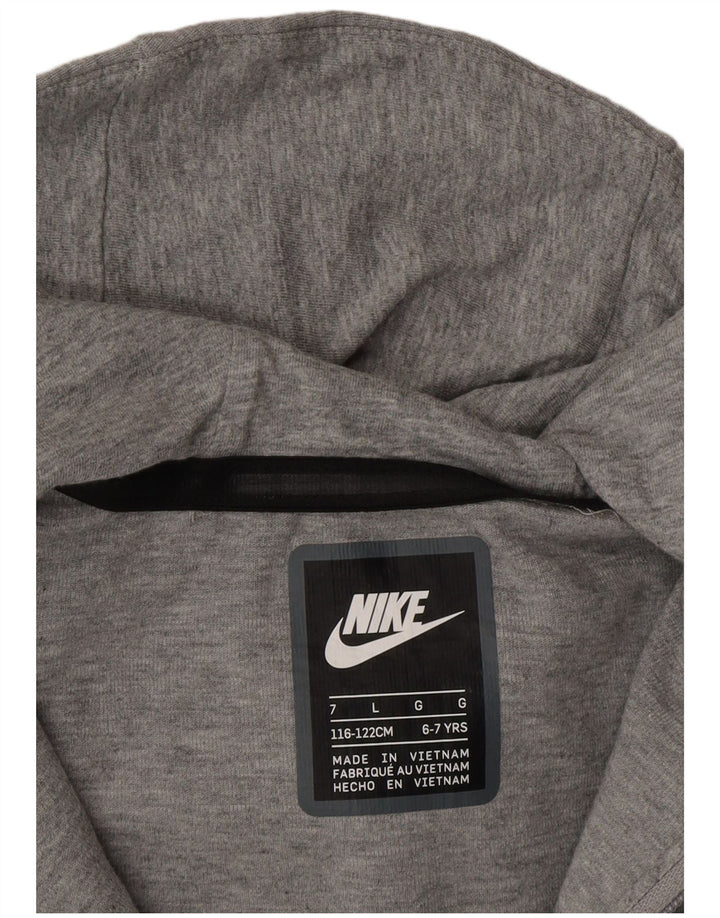 NIKE Boys Zip Hoodie Sweater 6-7 Years Large Grey