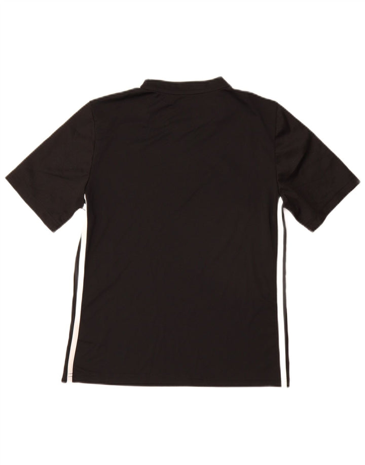 ADIDAS Boys Aeroready T-Shirt Top 13-14 Years Black Polyester