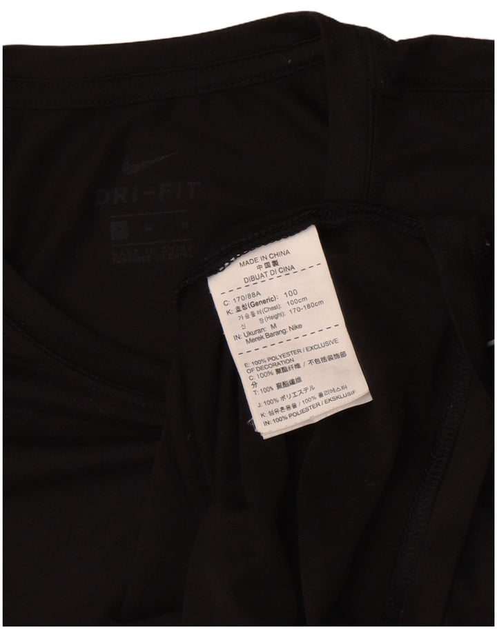 Nike Mens Dri Fit T-Shirt Top Medium Black Polyester