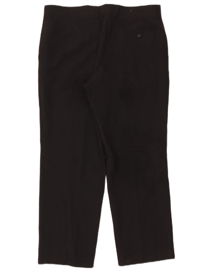 Marks & Spencer Mens Straight Chino Trousers W36 L29 Black Polyester