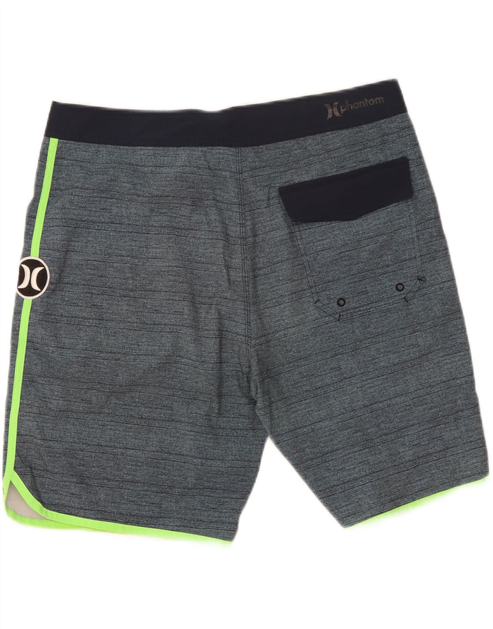Hurley Mens Graphic Swimming Shorts Large  Blue Striped Polyester