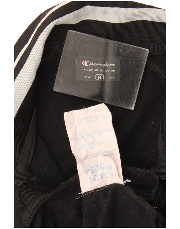CHAMPION Mens Tracksuit Top Jacket Medium Black Polyester