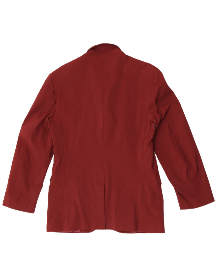 Moschino Mens 3 Button Blazer Jacket UK 36 Small Maroon Viscose